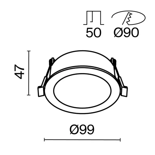 Встраиваемый светильник Орб / Orb 1*GX53 12 Вт IP 44 (Белый) DL130-GX53-W - фото 7