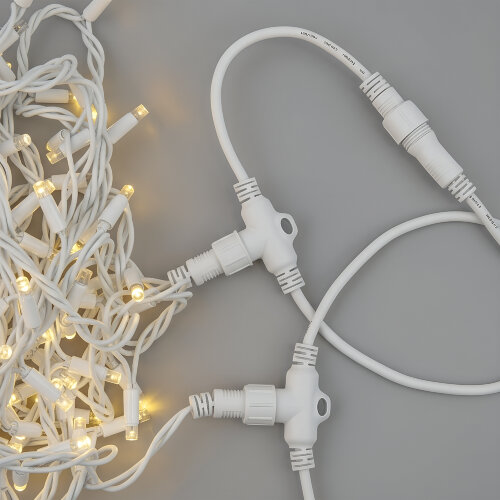 UCX-F90 T05-2M-WH Провод-шина для гирлянд серии F90PRO, 2м, 5 Т-коннекторов, шаг 50см, Статика-мерцание, IP67, Белый, TM Uniel - фото 10