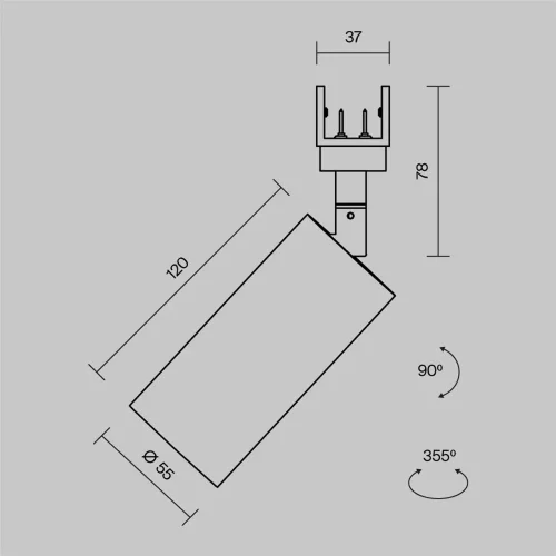 Уличный трековый светильник Фокус / Focus Led Elasity IP 3000К 16Вт 55° черный (Черный) O-TR01-1-S-16WB3K - фото 8