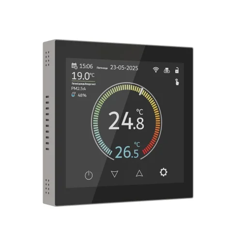 Умный сенсорный терморегулятор с LCD дисплеем дымчатый W1851104 - фото 2