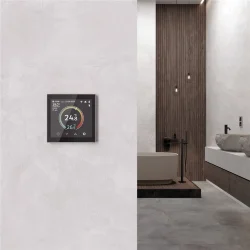 Умный сенсорный терморегулятор с LCD дисплеем дымчатый W1851104