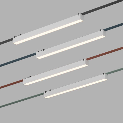 DK5577-WH Cветильник для трека-ремня Belty, серия Linear, со светодиодом, L642*W40*H45мм, 48V DC, 24W, RA90, 120°, 3000K, IP20, белый, алюминий. Фото 2