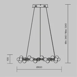 Подвесной светильник Tessara 3000K 55Вт (Золото)