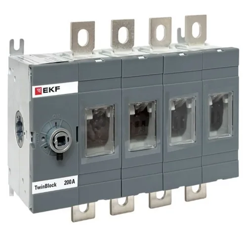 Рубильник 4п 200А без рукоятки управления TwinBlock EKF tb-s-200-4p - фото