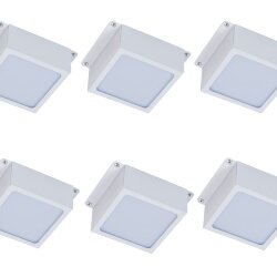 Универсальный офисный светодиодный светильник Грильято комплект 6 шт 48 Вт IP44 100x100x40 мм 4000K Опал