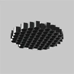 Антибликовая решётка ⌀24мм (Черный) HoneyComb-D24