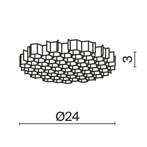 Антибликовая решётка ⌀24мм (Черный) HoneyComb-D24 - фото 2