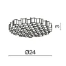 Антибликовая решётка ⌀24мм (Черный) HoneyComb-D24 - фото 2