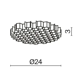 Антибликовая решётка ⌀24мм (Черный) HoneyComb-D24