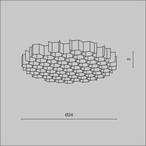 Антибликовая решётка ⌀24мм (Черный) HoneyComb-D24 - фото 5