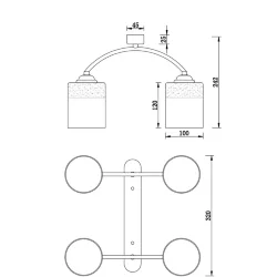 Люстра FR5088PL-04B Гретта / Gretta E27x4 (Черный) FR5088PL-04B