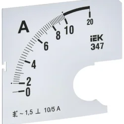 Шкала сменная для амперметра Э47 10/5А-1.5 72х72мм IEK IPA10D-SC-0010