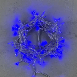Гирлянда Нить 10м Синяя 24В, 100 LED, Провод Прозрачный ПВХ, IP54