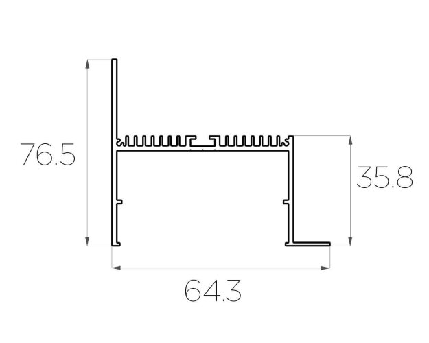 Профиль накладной алюминиевый LC-NKU-7689-2 Anod - фото 2