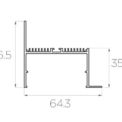 Профиль накладной алюминиевый LC-NKU-7689-2 Anod