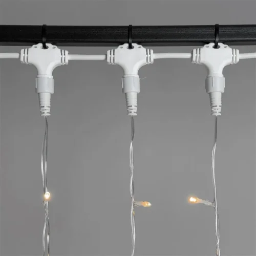 Гирлянда Занавес 2 x 3 м Экстра Тепло-Белый 220В, 600 LED, Провод Прозрачный ПВХ, IP54. Фото 3.