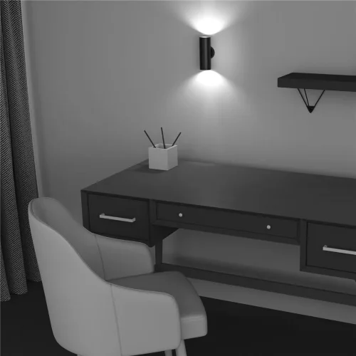 Настенный светильник (бра) FOCUS S GU10х2 10Вт IP 20 (Черный) - фото 7