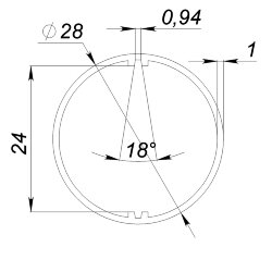 Рассеиватель поликарбонатный для профиля трубчатый LC-LRM-TM25-2 матовый