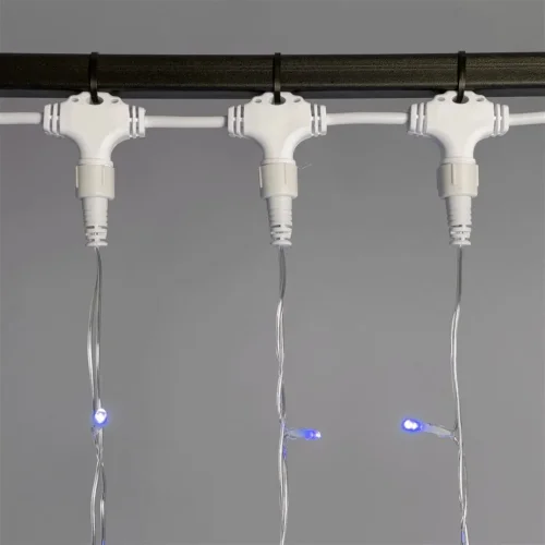 Гирлянда Занавес 1 x 6 м Синий 220В, 600 LED, Провод Прозрачный ПВХ, IP54. Фото 2.