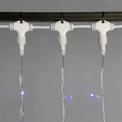 Гирлянда Занавес 1 x 6 м Синий 220В, 600 LED, Провод Прозрачный ПВХ, IP54