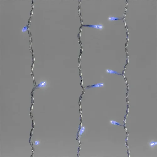Гирлянда Занавес 1 x 6 м Синий 220В, 600 LED, Провод Прозрачный ПВХ, IP54. Фото 3.