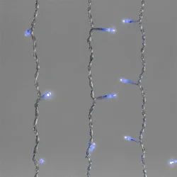 Гирлянда Занавес 1 x 6 м Синий 220В, 600 LED, Провод Прозрачный ПВХ, IP54