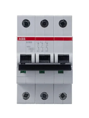 Выключатель автоматический модульный 3п C 25А 6кА S203 C25 ABB 2CDS253001R0254 - фото 2