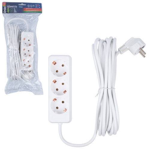 S-GCD3-5 Удлинитель Uniel серии Стандарт, с-з, 3 гн., шнур 5 м - фото 4