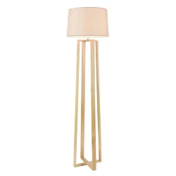 Торшер выполнен в современном стиле в неброской светлой цветовой гамме. Арматура изделия сделана из металла и древесины, а абажур - из ткани. Визуальная простота дизайна позволяет вписать торшер Nubi даже в готовый современный интерьер. (Дерево)