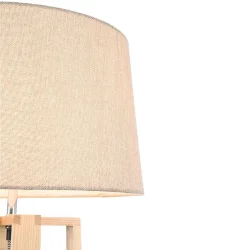 Торшер выполнен в современном стиле в неброской светлой цветовой гамме. Арматура изделия сделана из металла и древесины, а абажур - из ткани. Визуальная простота дизайна позволяет вписать торшер Nubi даже в готовый современный интерьер. (Дерево)