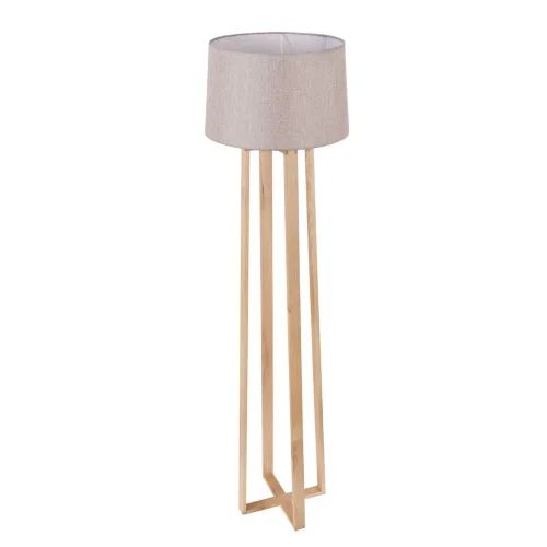 Торшер выполнен в современном стиле в неброской светлой цветовой гамме. Арматура изделия сделана из металла и древесины, а абажур - из ткани. Визуальная простота дизайна позволяет вписать торшер Nubi даже в готовый современный интерьер. (Дерево) - фото 5