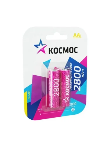 Аккумулятор AA/R6 2800мА.ч NI-MN BP-2 (блист.2шт) КОСМОС KOCR6NIMH2800MAH2BL - фото