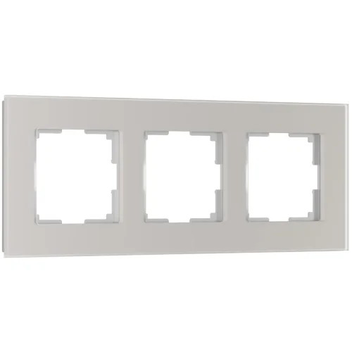 Рамка из стекла на 3 поста Senso дымчатый soft-touch W0033117 - фото