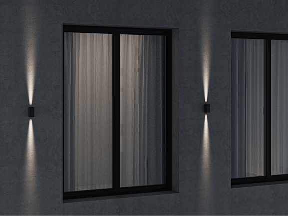 'Настенный уличный светильник Квадратум 4 Вт, 24°, 220–240 В, 3000K (теплый белый), IP65, фасадный, GW-BR1-GR-4-WW. Фото 2