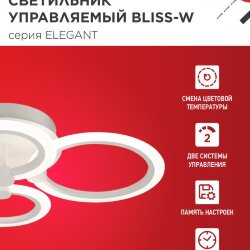 Светильник светодиодный ELEGANT BLISS-W 90Вт 230В 3000-6500K 610х400х130мм c пультом ДУ белый IN HOME