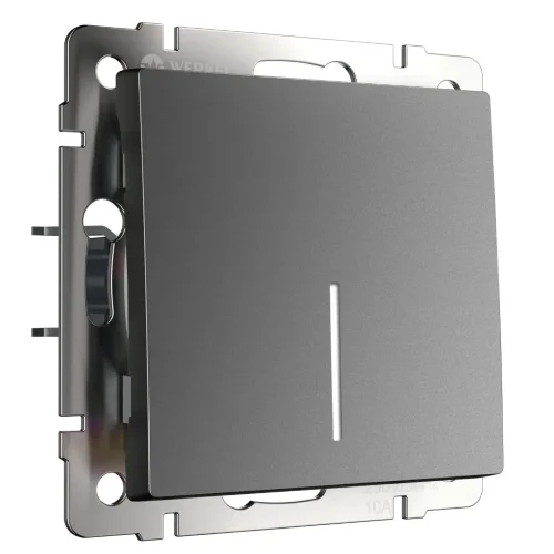 Выключатель одноклавишный с подсветкой (графит матовый) W1110164 - фото 2