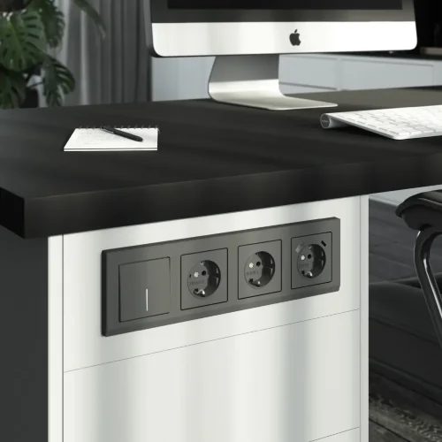 Выключатель одноклавишный с подсветкой (графит матовый) W1110164 - фото 3