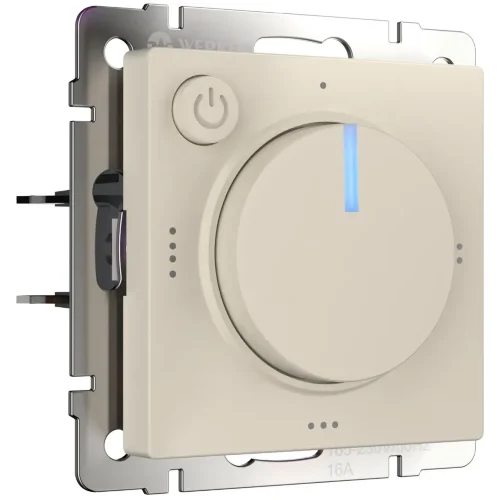 Терморегулятор электромеханический для теплого пола (айвори матовый) W1151162 - фото