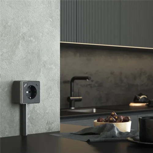 Розетка с заземлением, шторками и USB тип A+C Gallant графит рифленый W5071704 - фото 4