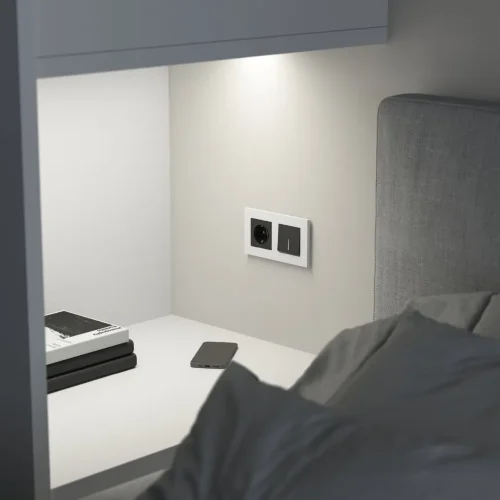 Выключатель одноклавишный  с подсветкой (черный матовый) W1110108 - фото 4