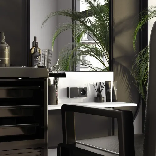 Выключатель одноклавишный Gallant черный/хром W5010035 - фото 3