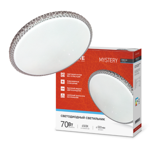 Светильник светодиодный серии DECO MYSTERY 70Вт 230В 6500К 6300Лм 500х73мм IN HOME - Фото 2