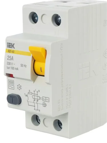 Выключатель дифференциального тока (УЗО) 2п 25А 100мА тип AC ВД1-63 KARAT IEK MDV10-2-025-100 - фото 8
