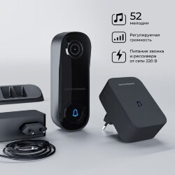 76106/00 видеозвонок Умный дом черный с питанием от сети 76106/00