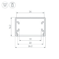 Профиль PLS-LOCK-Н16-SMT-2000 ANOD BLACK (Arlight, Алюминий) 033295