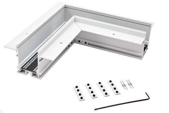 Коннектор угловой потолочный встраиваемый SY Белый Муар , Серебро, SY-601901-RC-CN-1-WHMR-PCB купить в SWG - официальный производитель. Фото 2