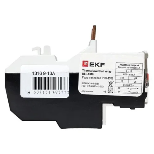 Реле тепл. РТЭ 1316 9-13А EKF rel-1316-9-13 - фото 3