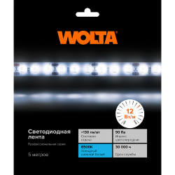 Светодиодная лента WOLTA WLS2835-12W/6500/12H120-01 SMD2835 12Вт 6500К 12В IP20 120 led/m