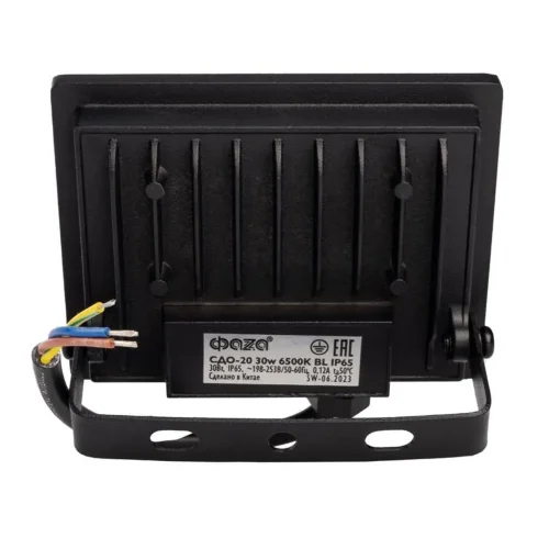 Прожектор светодиодный СДО-20 30Вт 6500К IP65 230В BL ДО прозр. закален. стекло ФАZА 5047280 - фото 4