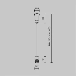Тросовый подвес 1000мм для системы Shelf (Черный)